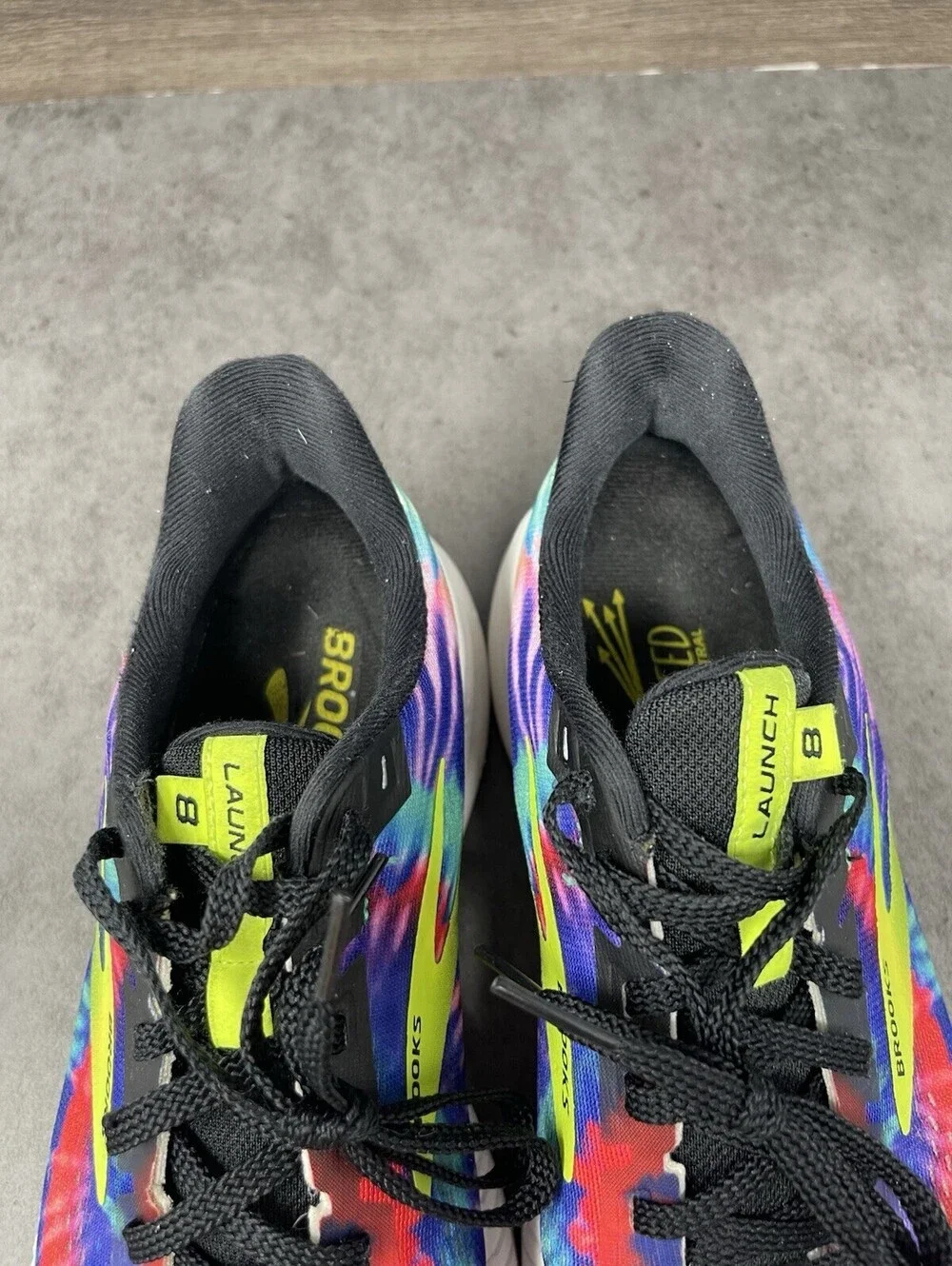 Brooks Launch 8 Run Happy Tie Dye Size 9 Womens Multicolor Running Shoes